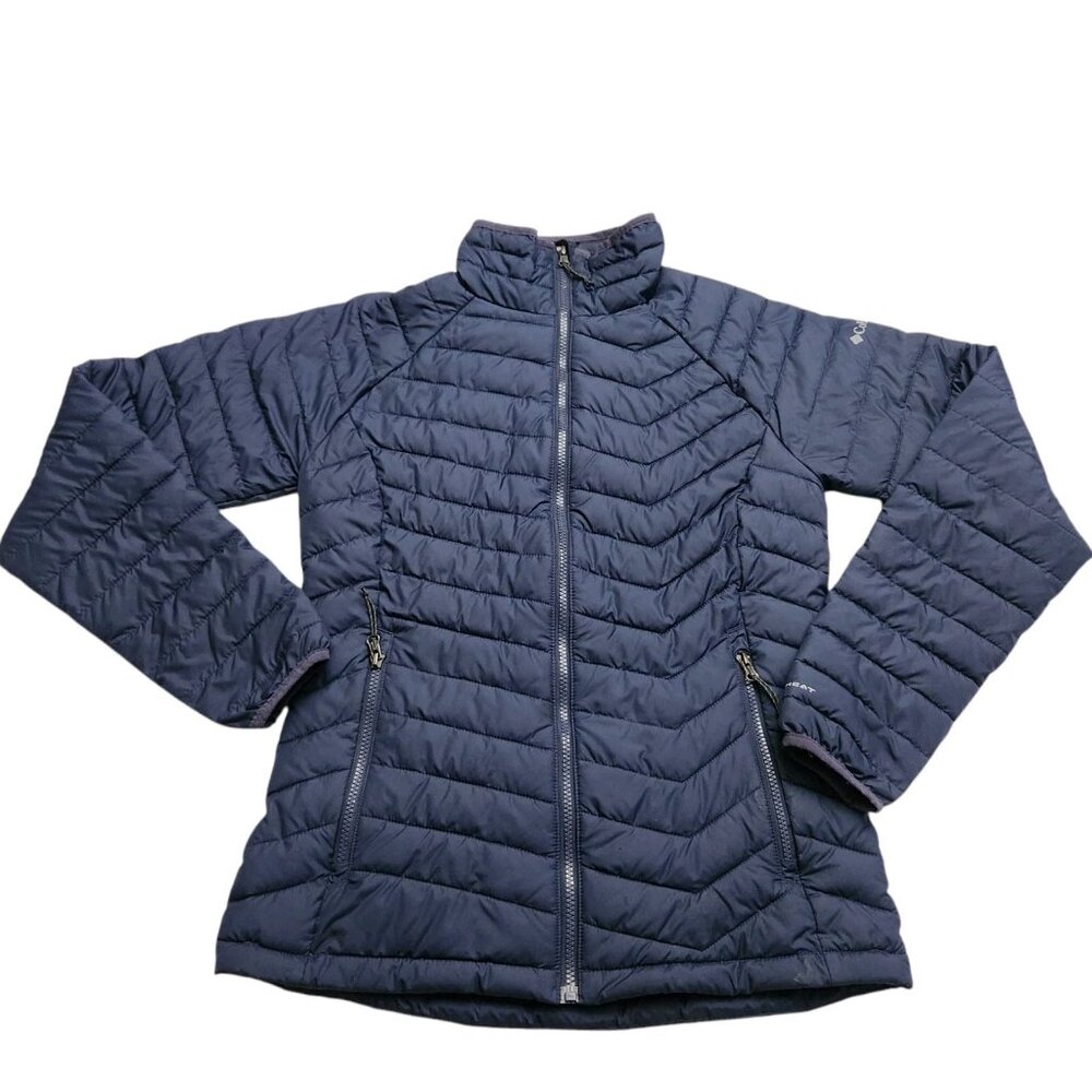 Columbia Women's Omni-Heat Powder Lite Puffer Jacket Navy Blue Size M